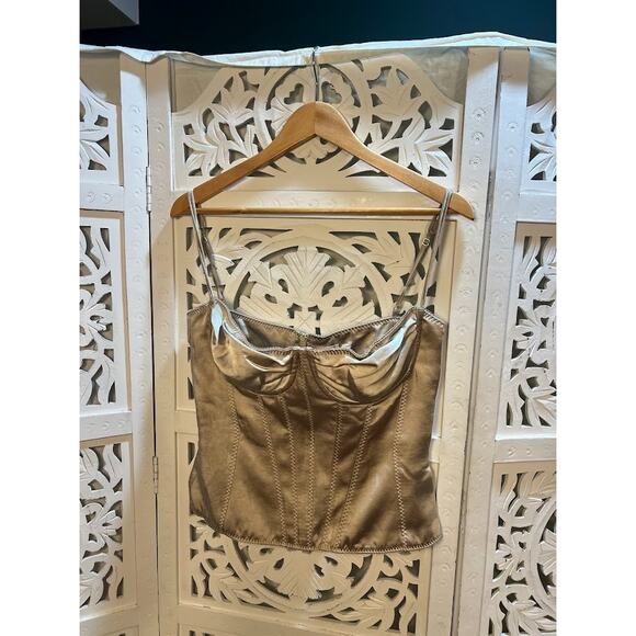 House of CB Chantal Champagne Satin Top Size L Plus Cup - Picture 5 of 10